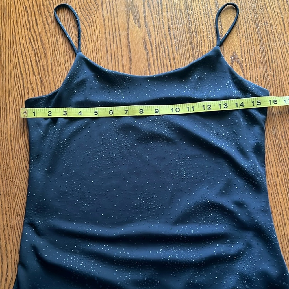 Black Ribbed Mini Slip Dress for Night Out - Picture 5 of 5